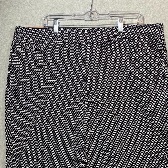 Mario‎ Serrani Roll Cuff Capri Pants Women's 2XL Navy Diamond Stretch Zip Fly - Picture 2 of 14